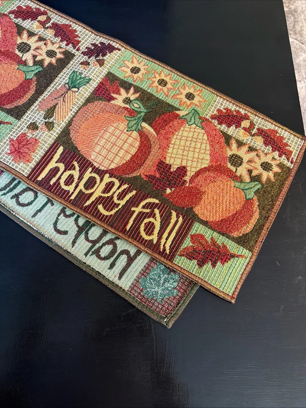 Happy Fall Pumpkin Table Runner - Autumn Accent 72x 13